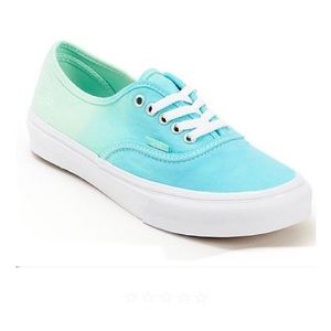 VANS Authentic Canvas Tie Sneakers ~ Cloisonné/Icy Green Ombré ~ sz 7.5